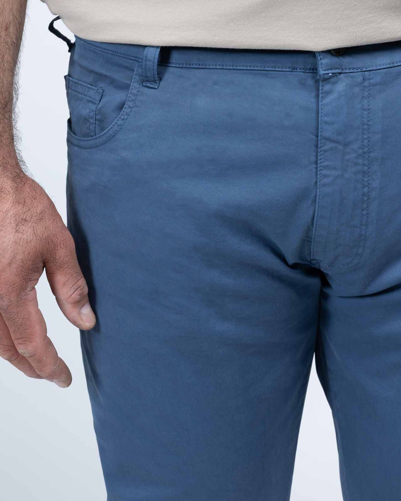 Pantalon 5 poches grande taille bleu
