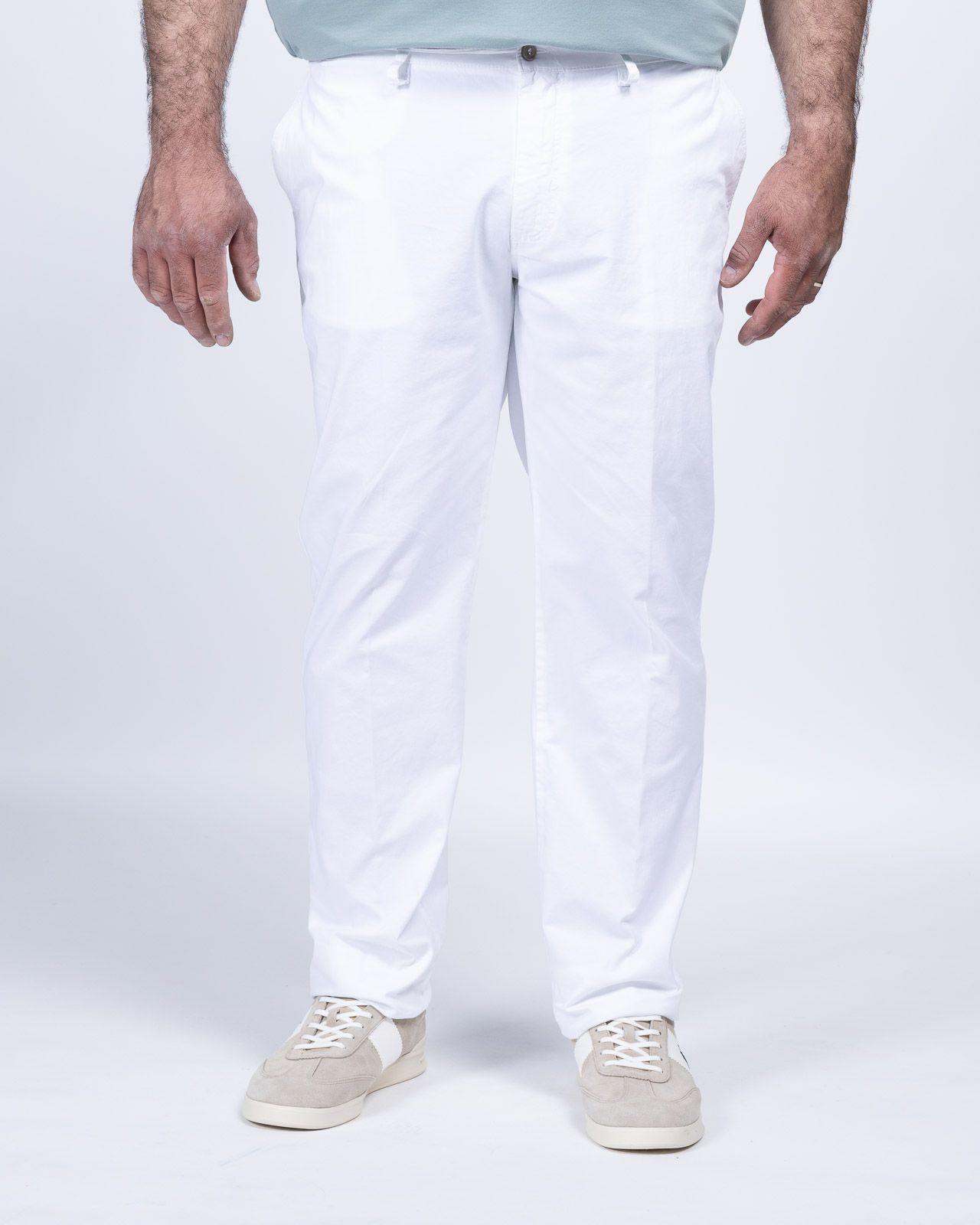 Pantalon chino en satin grande taille blanc