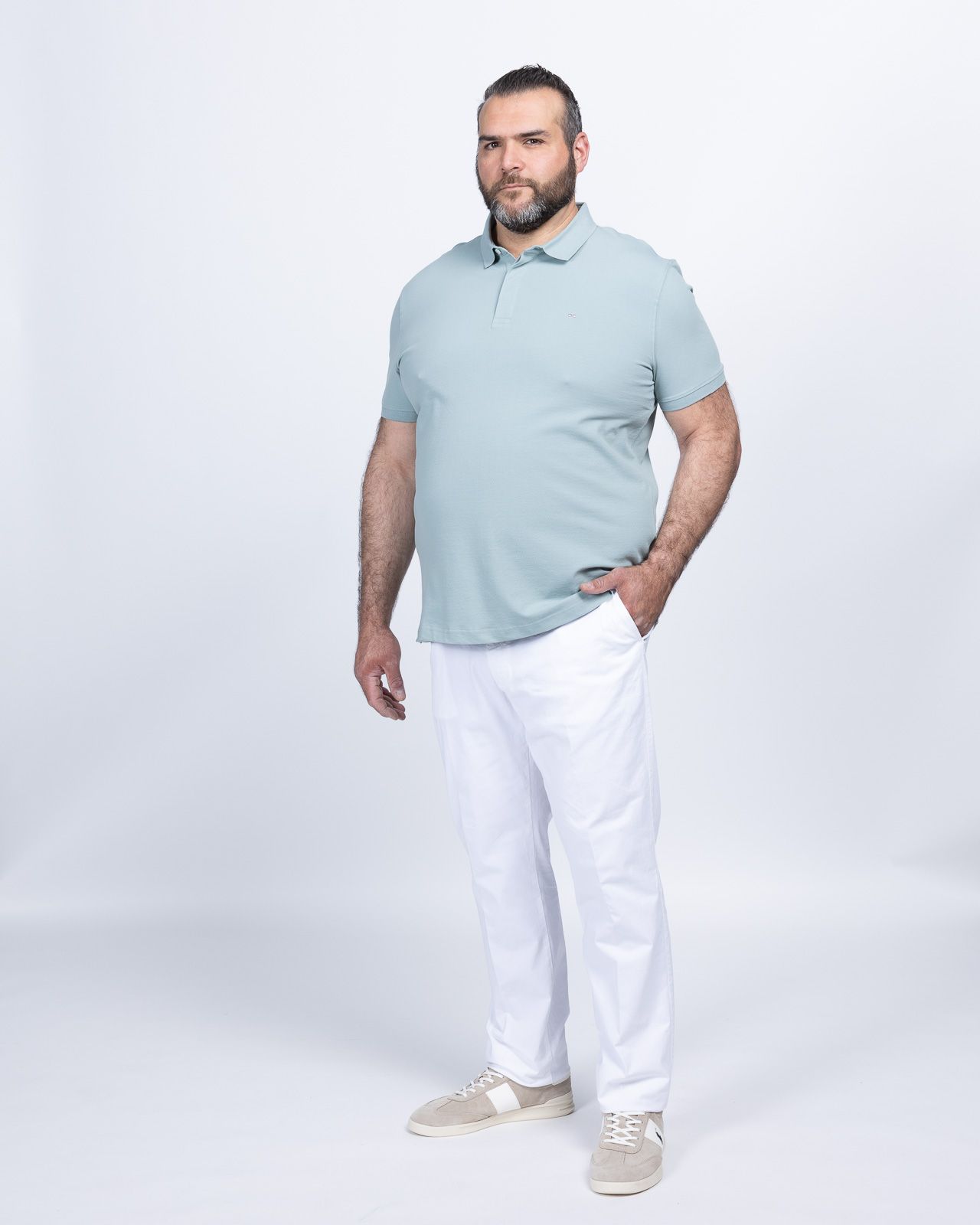 Pantalon chino en satin grande taille blanc
