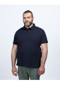 Polo uni grande taille bleu marine