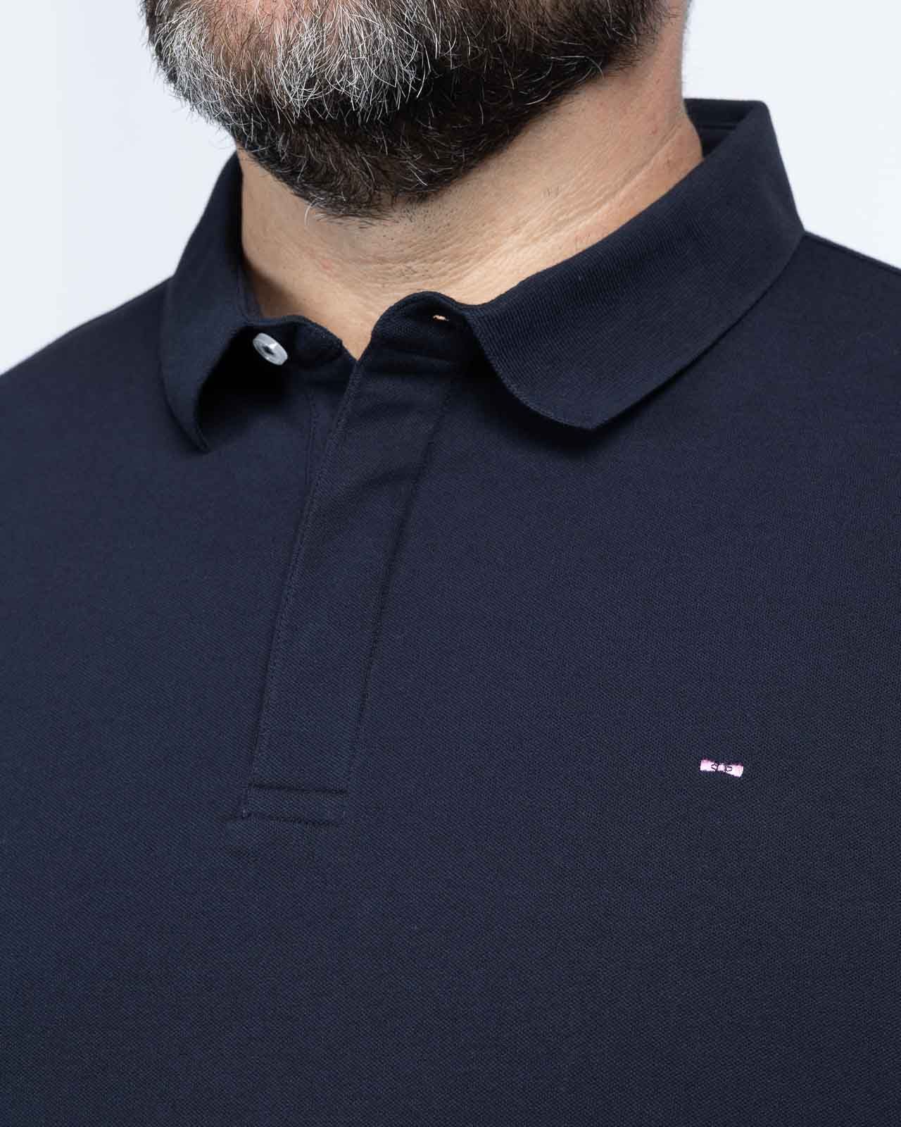 Polo uni grande taille bleu marine