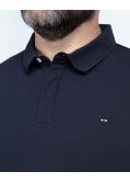 Polo uni grande taille bleu marine