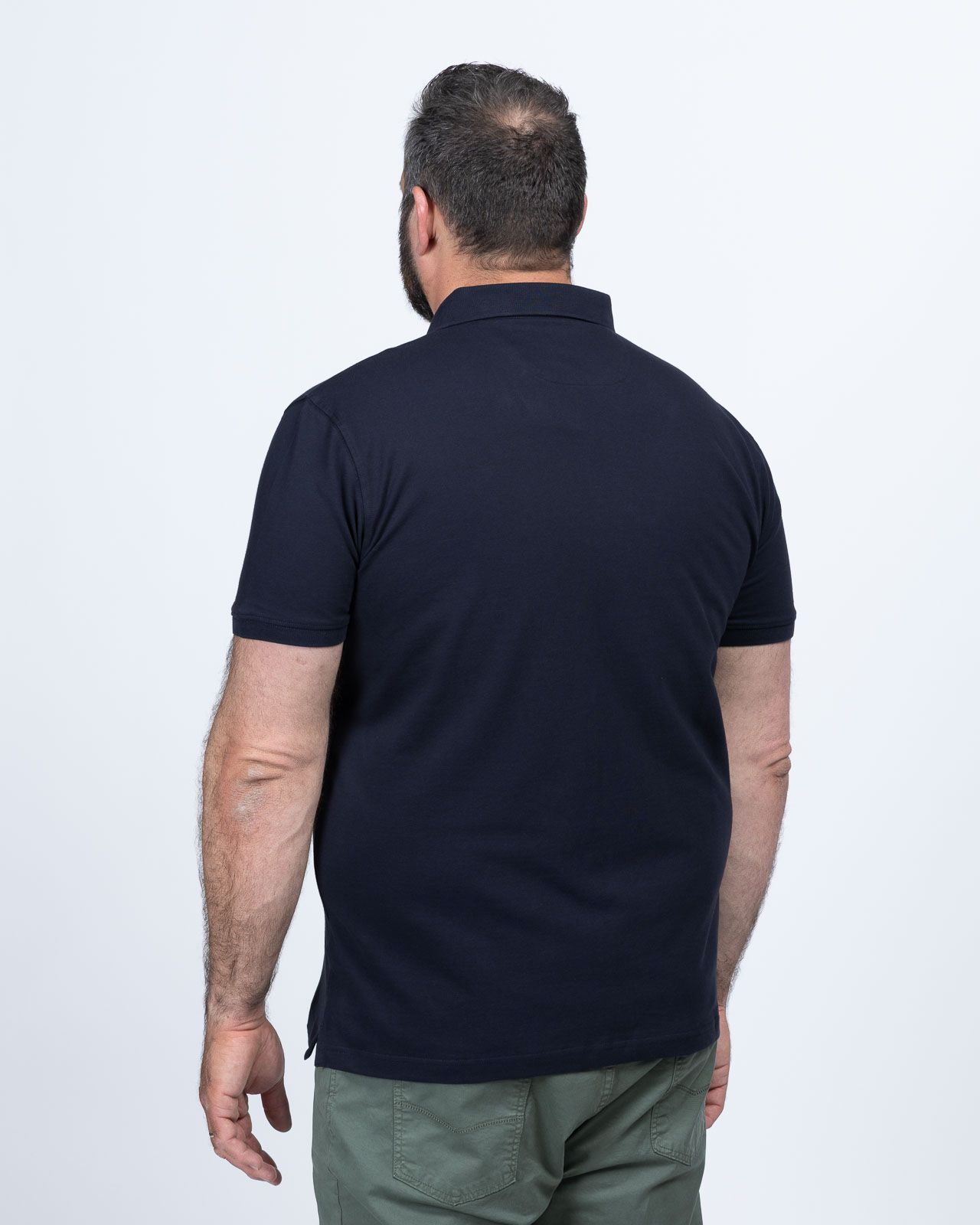 Polo uni grande taille bleu marine