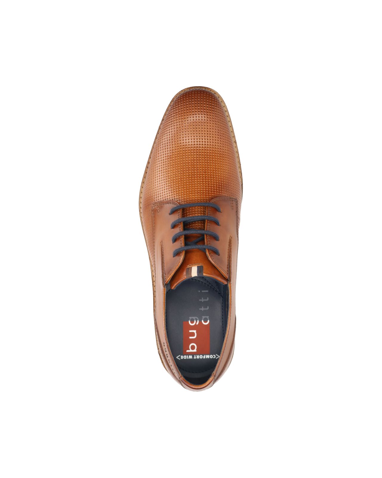 Chaussures en cuir grande taille cognac