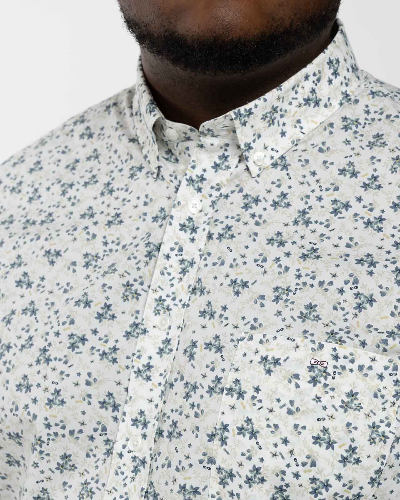 Chemisette fleurie grande taille beige