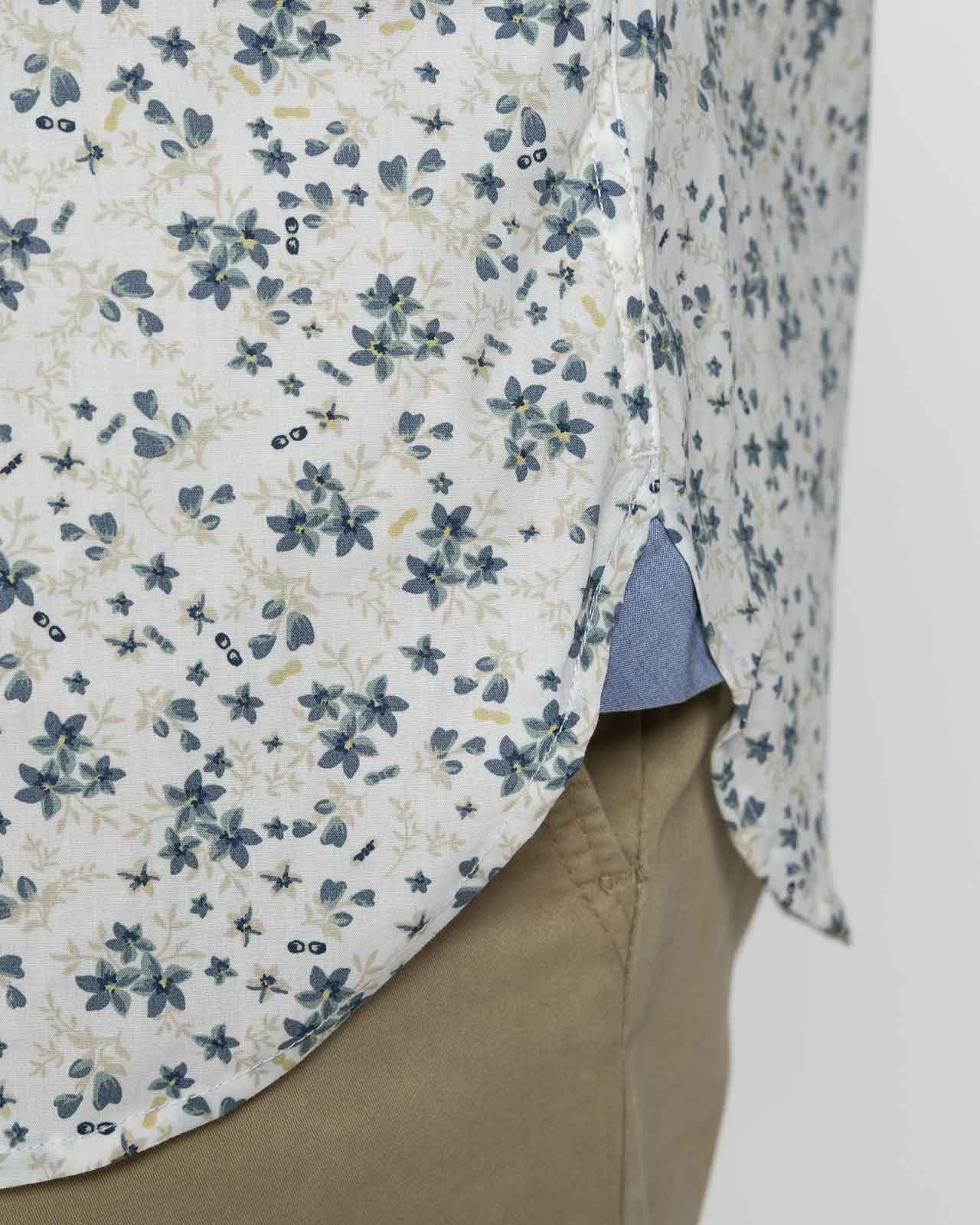 Chemisette fleurie grande taille beige