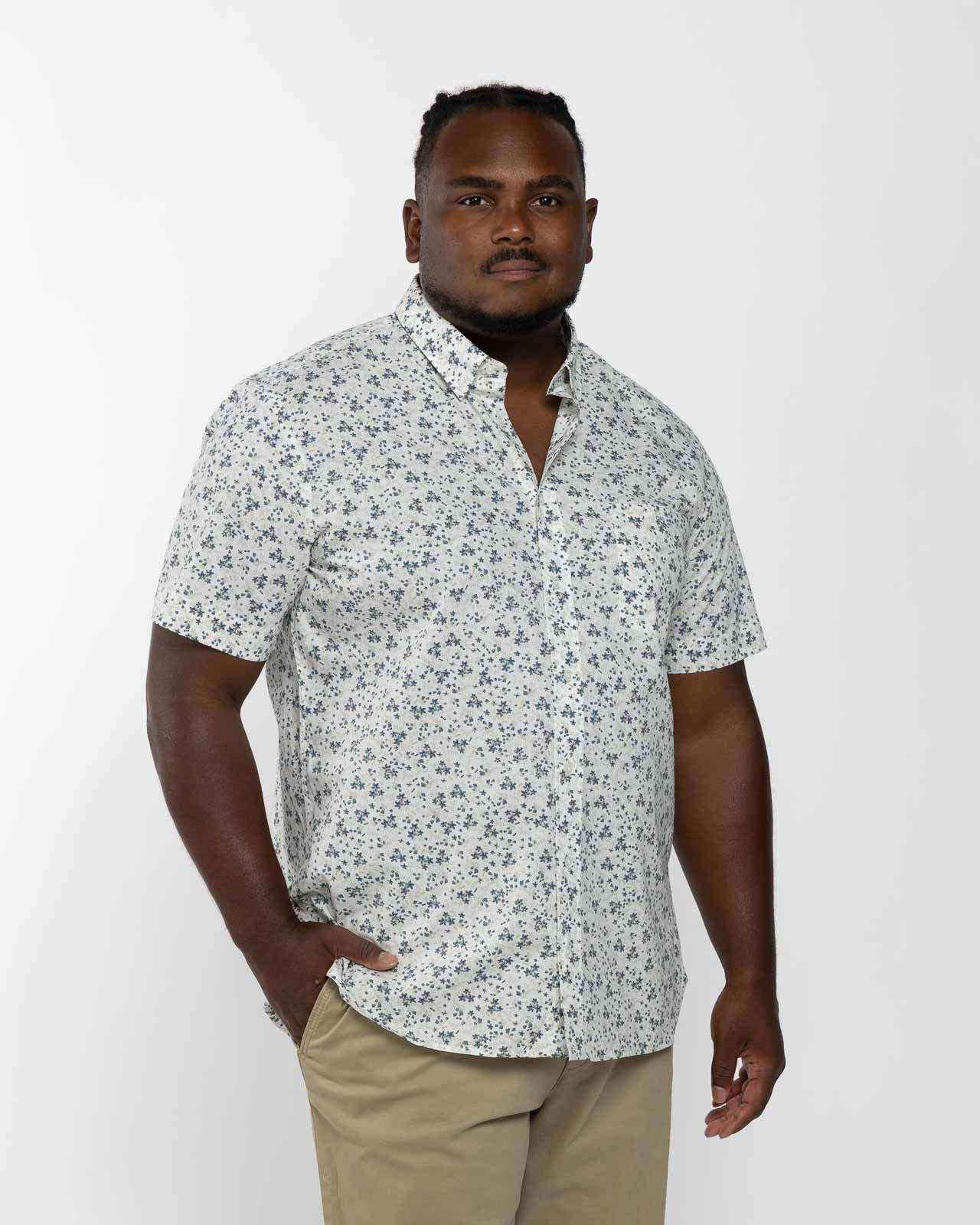 Chemisette fleurie grande taille beige