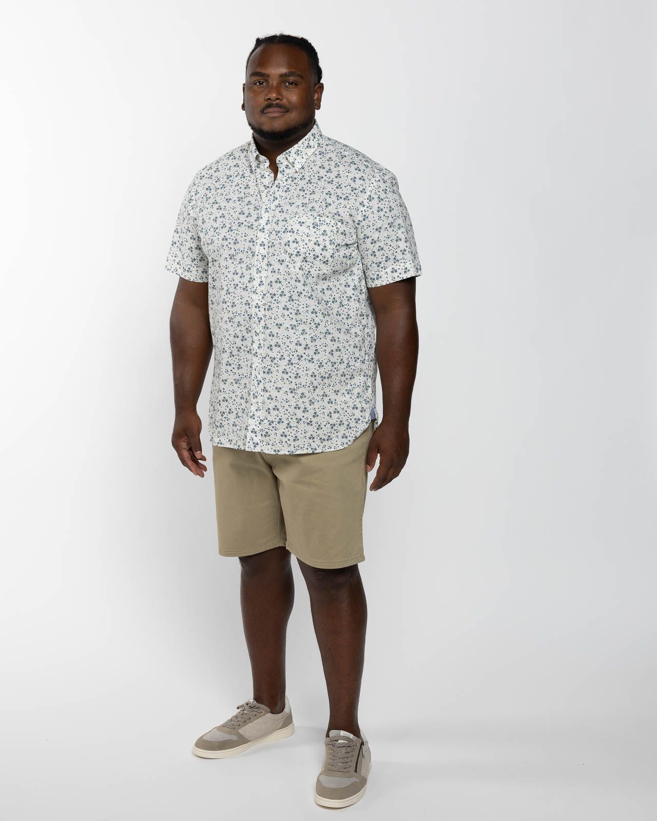 Chemisette fleurie grande taille beige