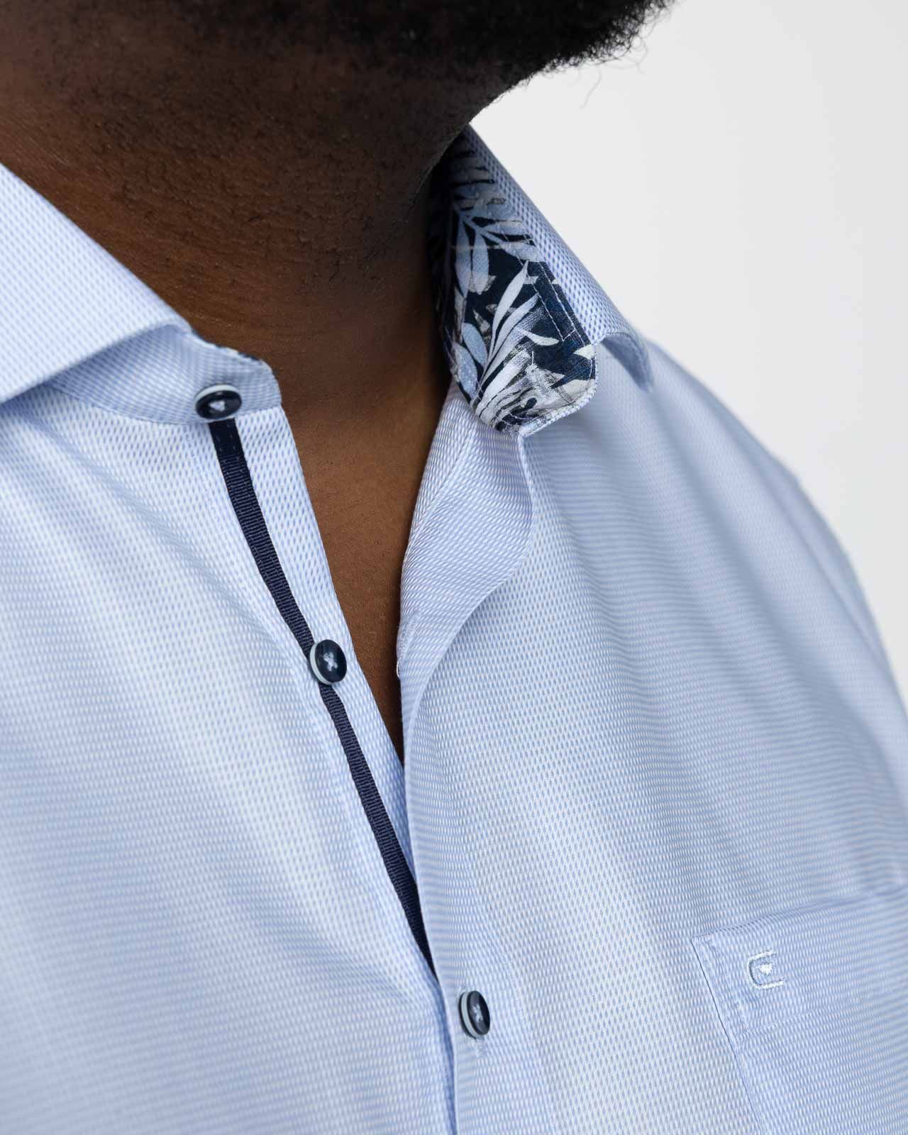 Chemisette dobby grande taille bleu clair