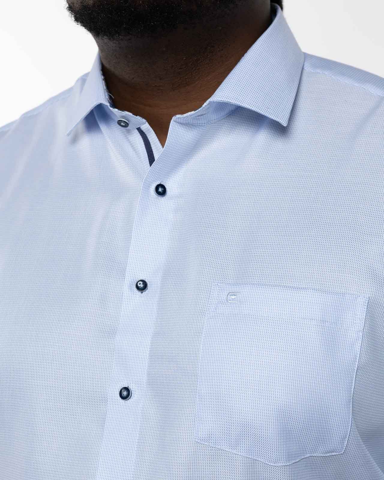 Chemisette dobby grande taille bleu clair