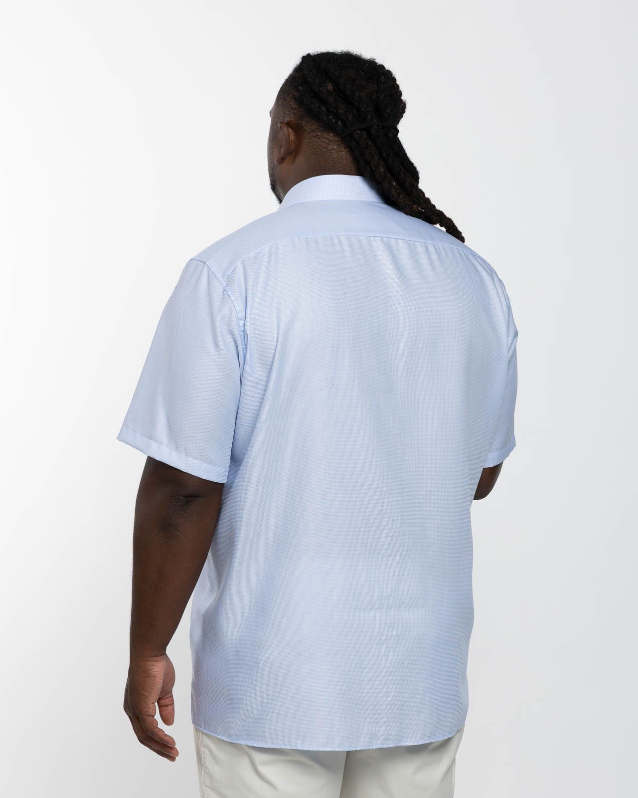 Chemisette dobby grande taille bleu clair