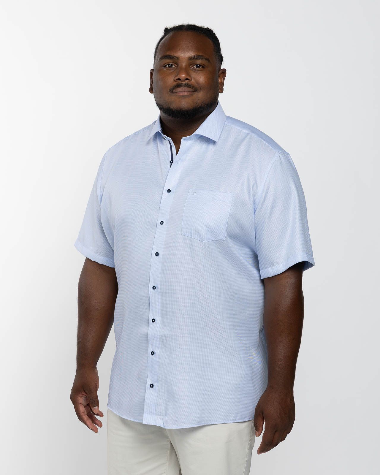 Chemisette dobby grande taille bleu clair