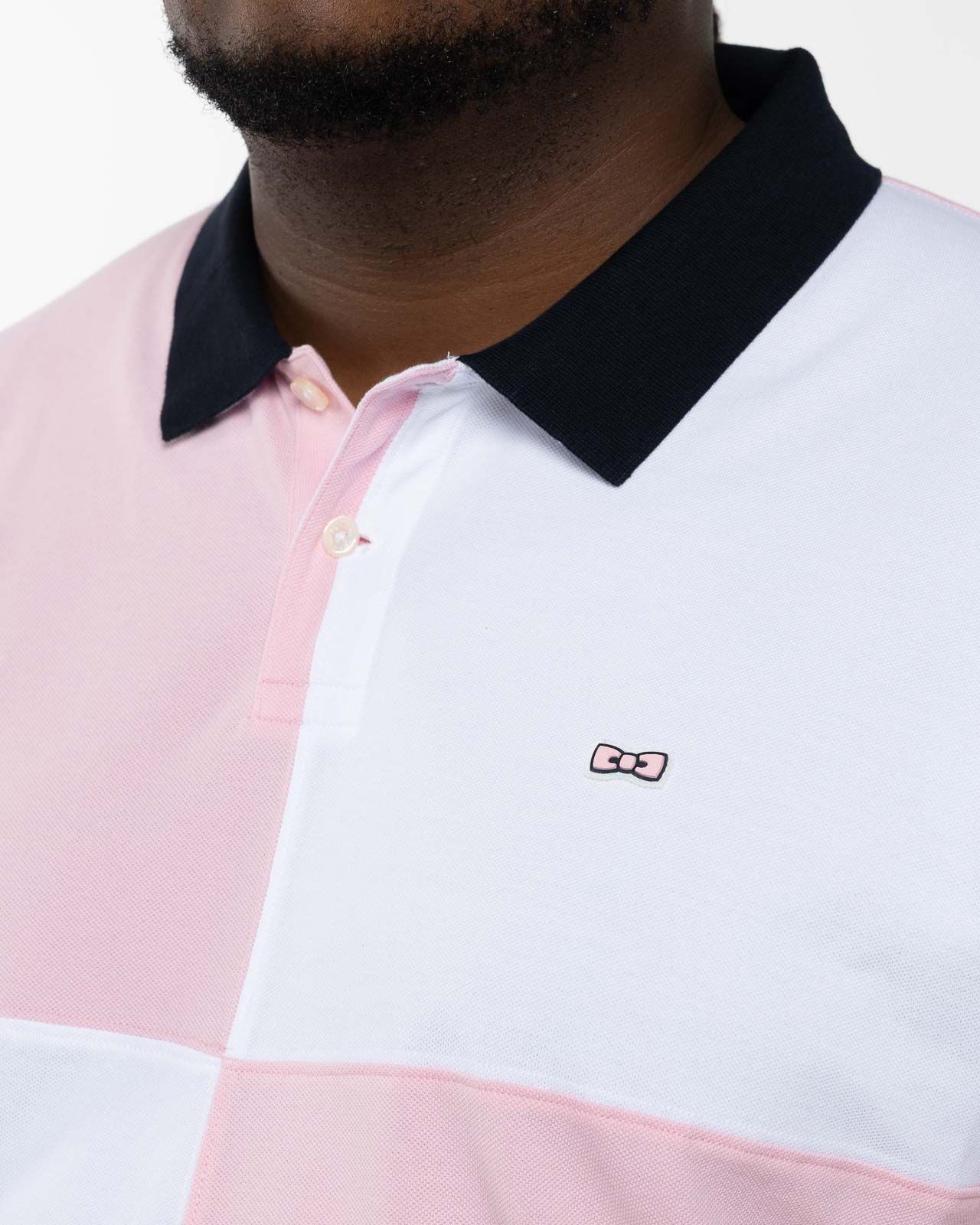 Polo piqué barbarian grande taille rose