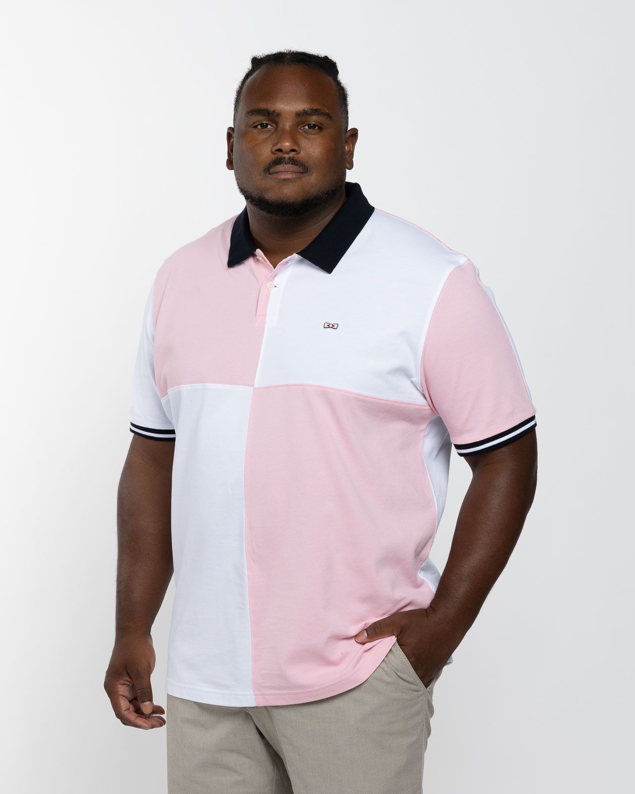 Polo piqué barbarian grande taille rose