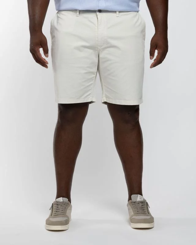 Short chino twill grande taille écru