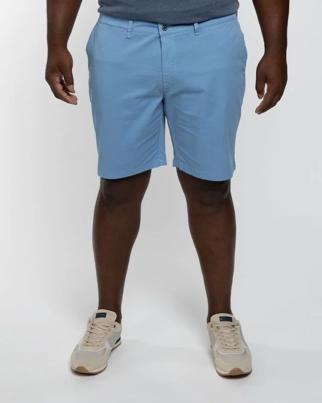 Short chino twill grande taille bleu