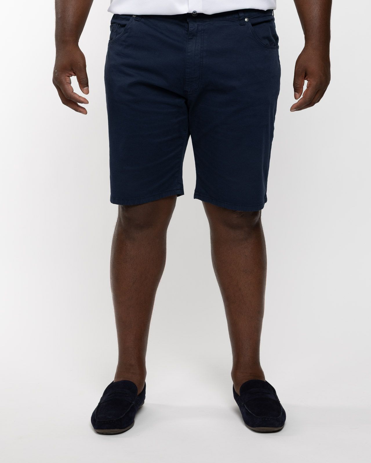 Short 5 poches grande taille bleu marine