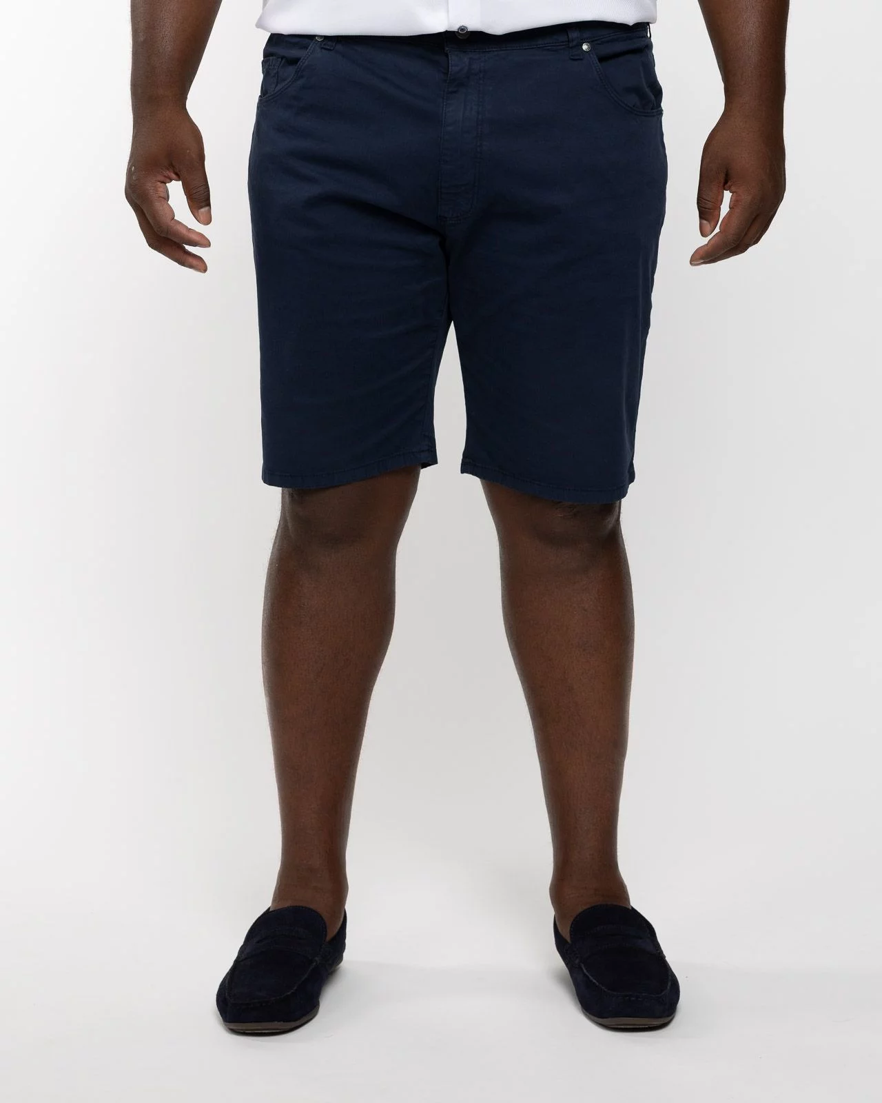 Short 5 poches grande taille bleu marine