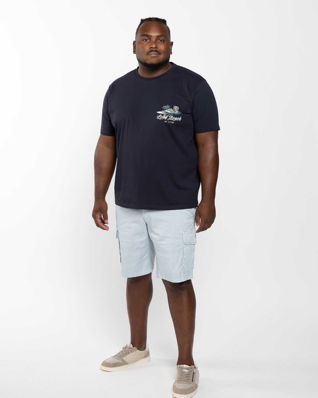 Short cargo grande taille bleu ciel