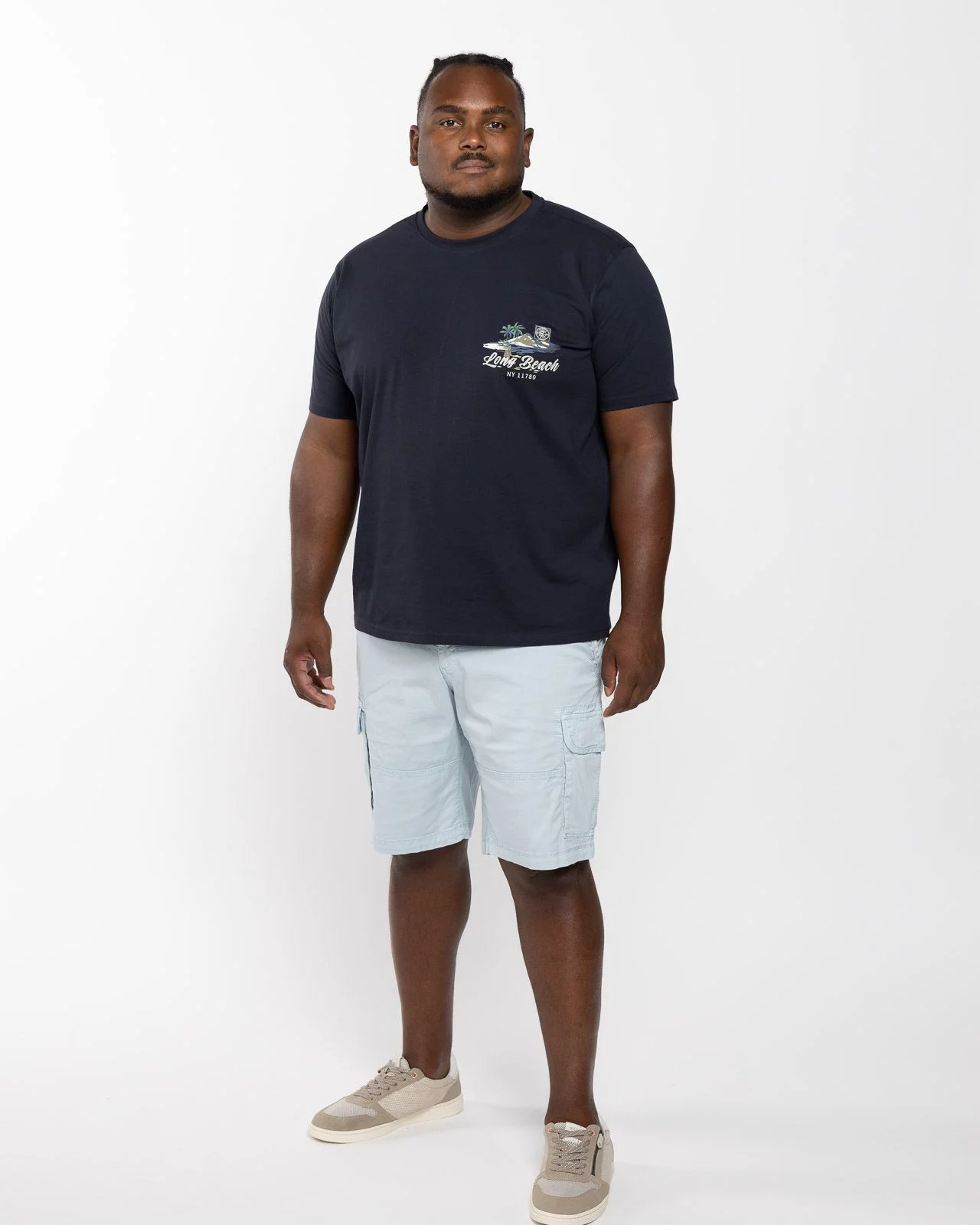 Short cargo grande taille bleu ciel