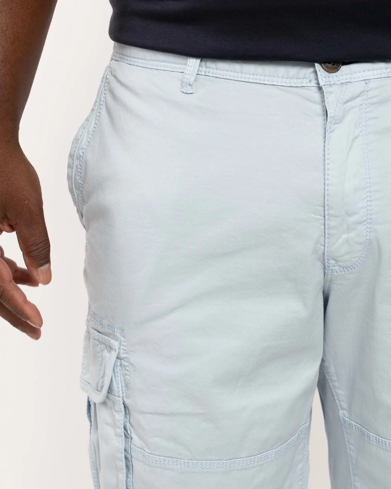 Short cargo grande taille bleu ciel