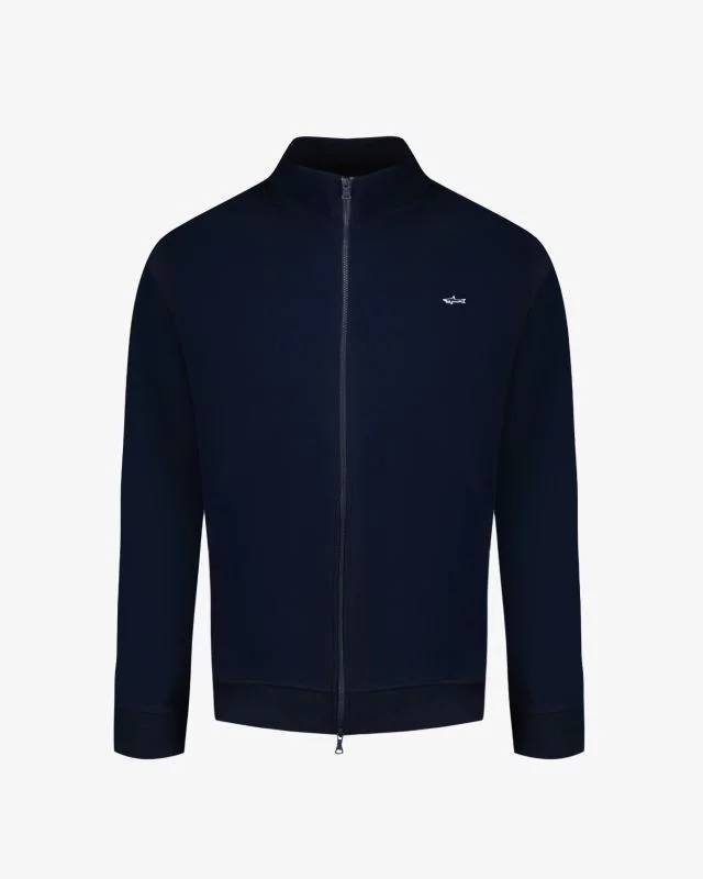 Haut de survêtement zippé grande taille bleu marine