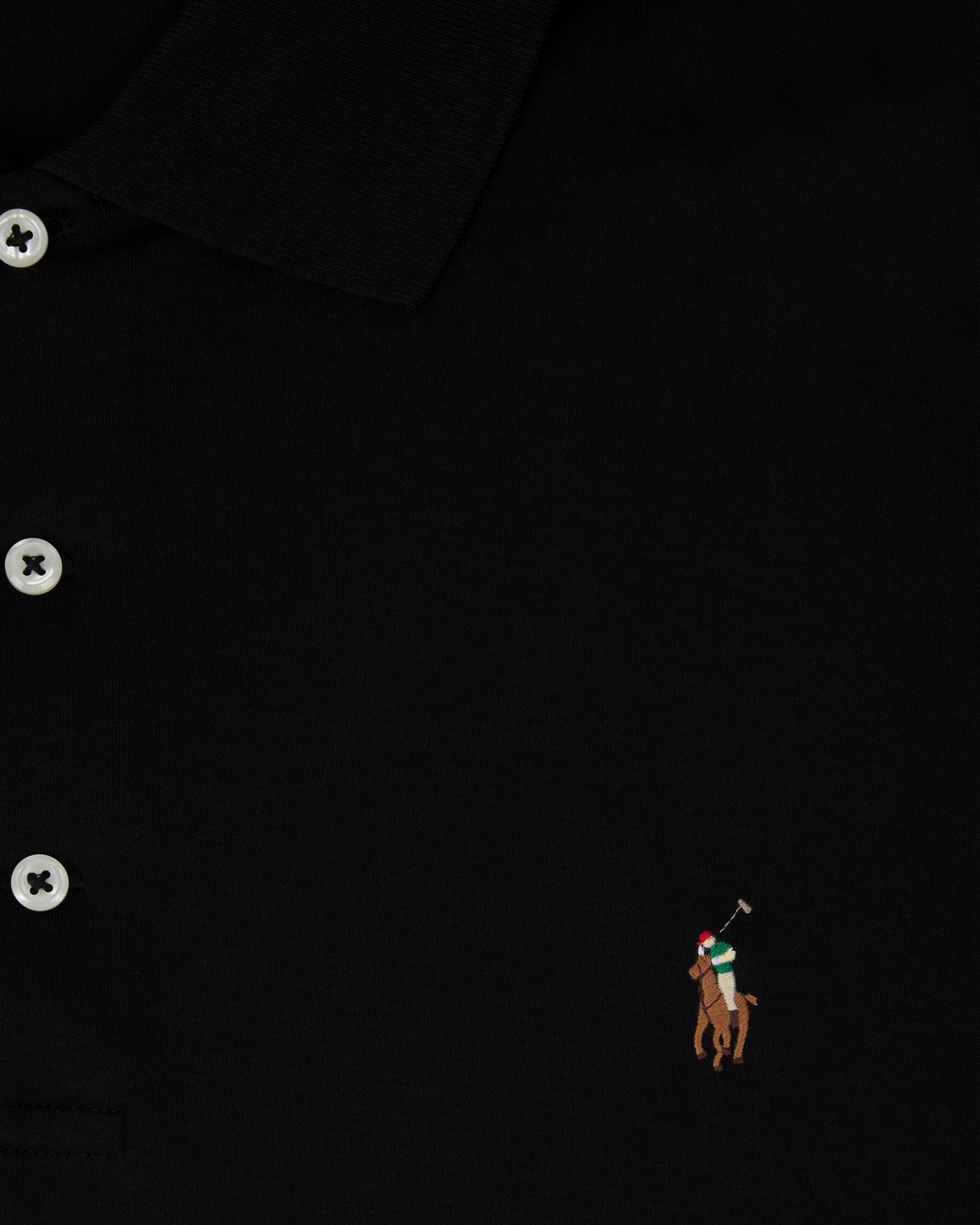 Polo interlock grande taille noir