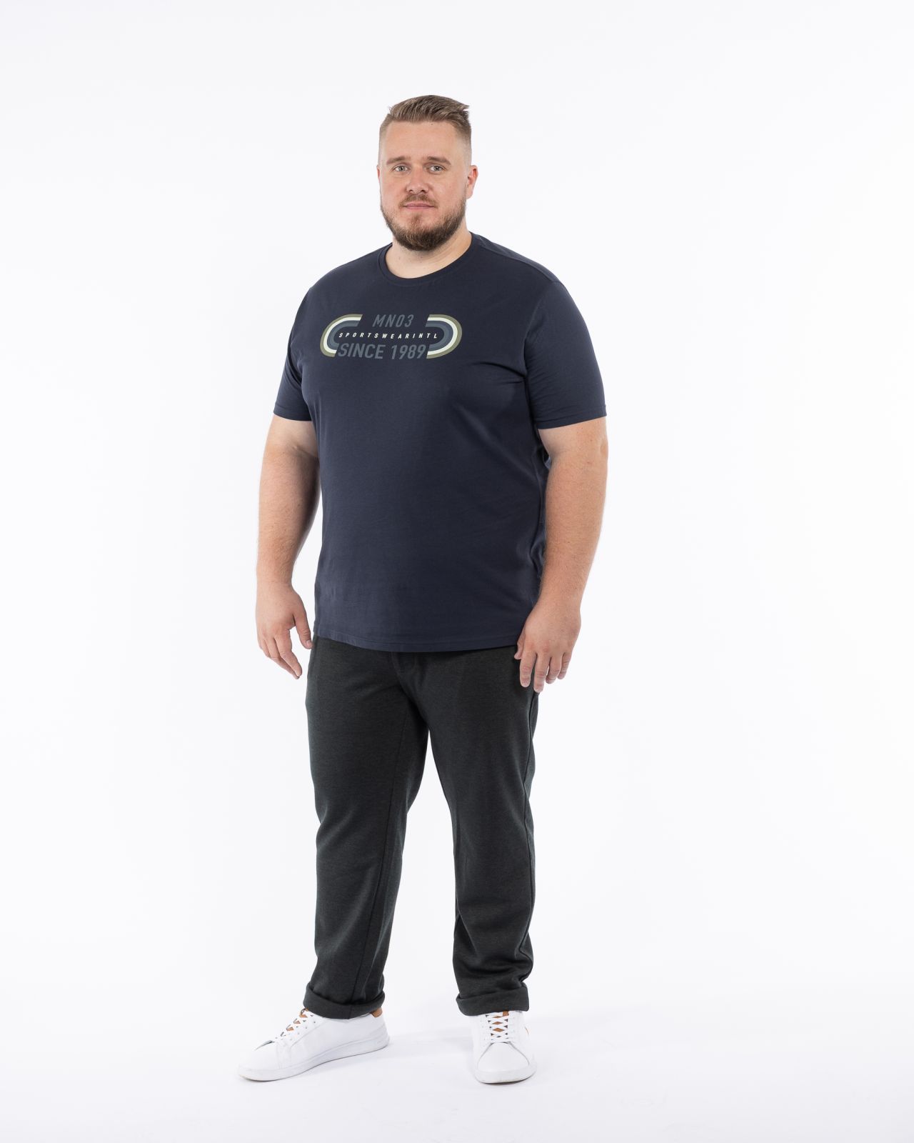 T-shirt imprimé grande taille bleu marine