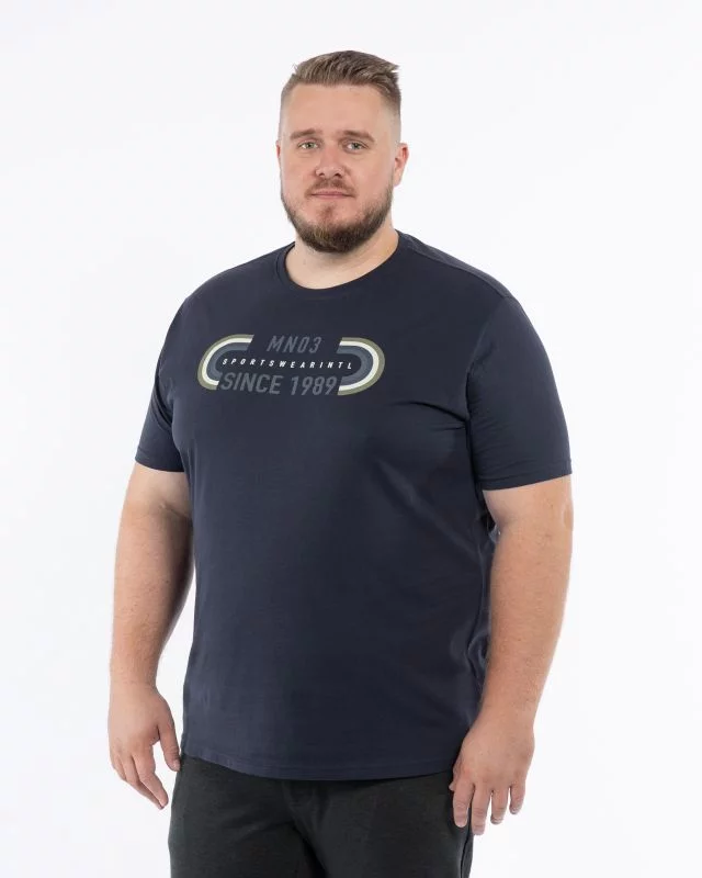 T-shirt imprimé grande taille bleu marine