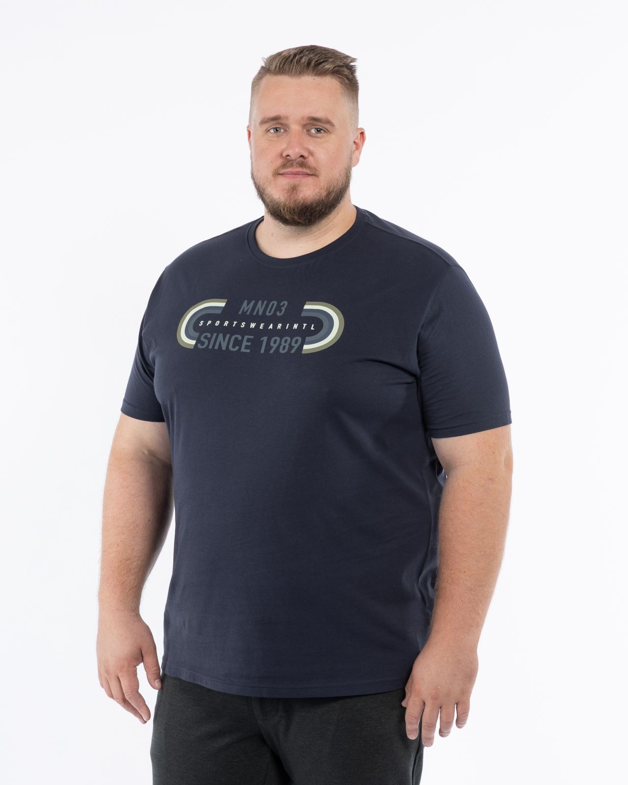 T-shirt imprimé grande taille bleu marine
