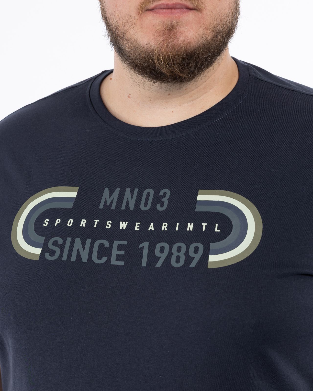 T-shirt imprimé grande taille bleu marine