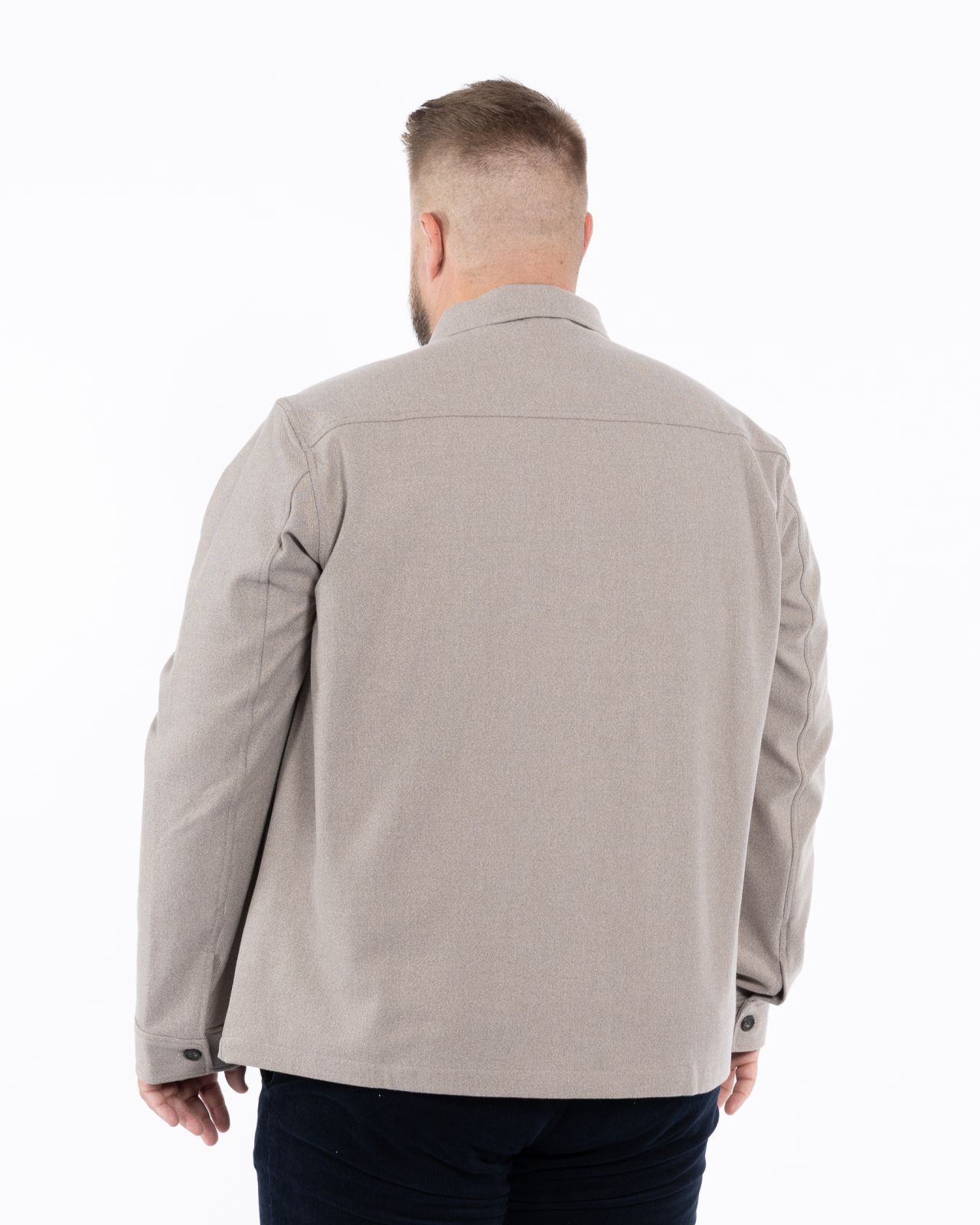 Surchemise en flanelle grande taille beige