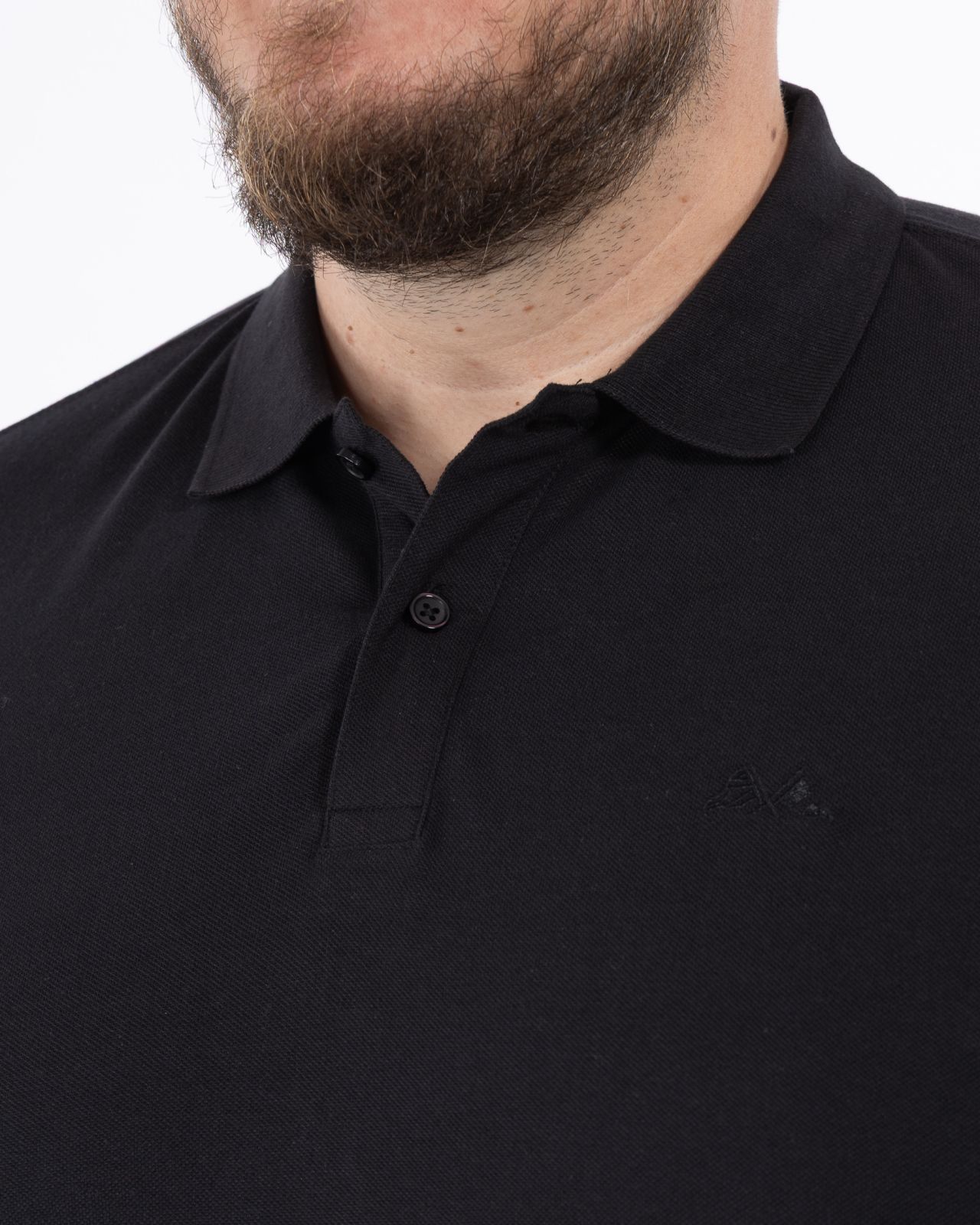 Polo manches longues grande taille noir