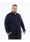 Polo manches longues grande taille bleu marine