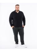Pull col polo grande taille noir