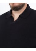Pull col polo grande taille noir