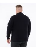 Pull col polo grande taille noir