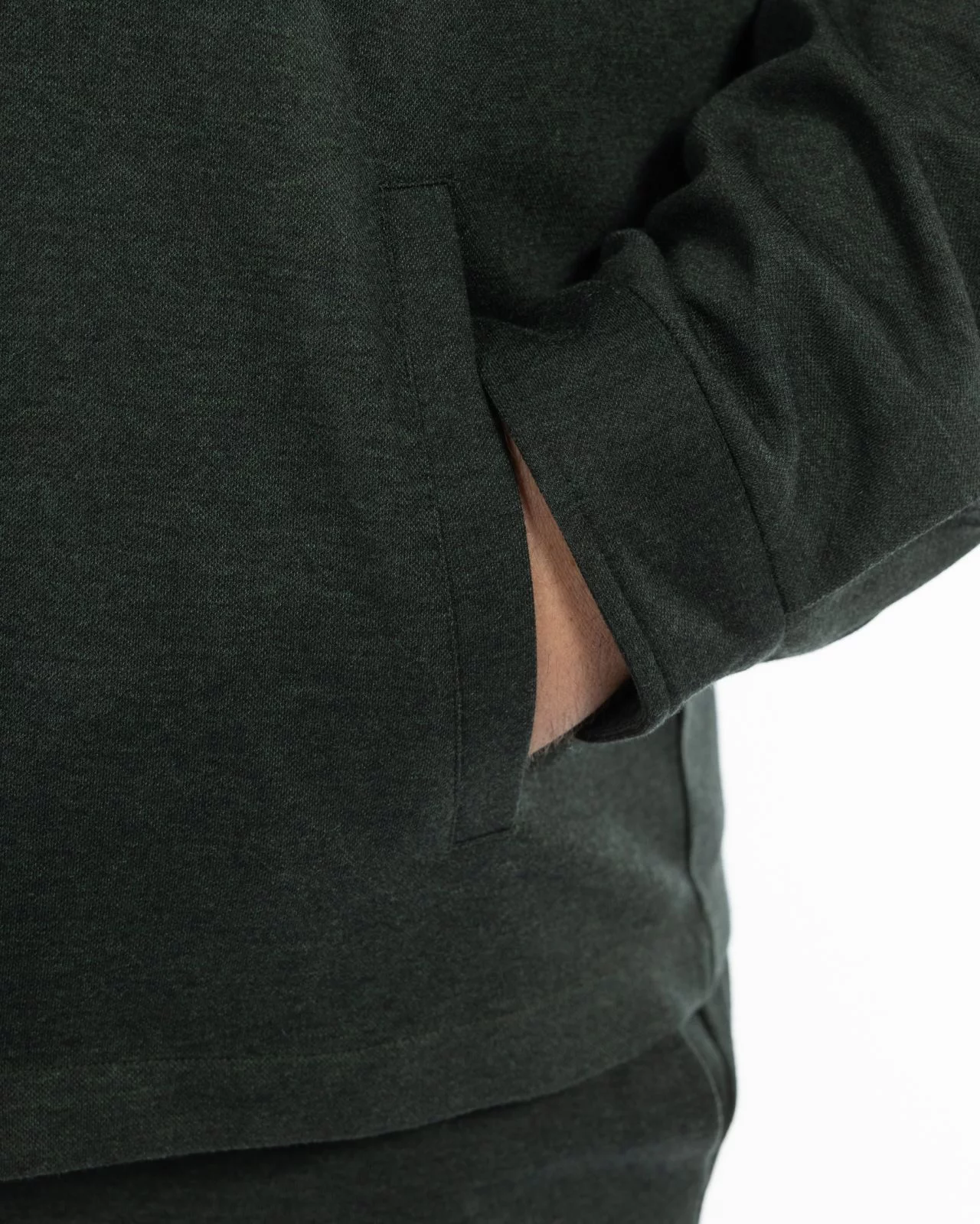 Blouson grande taille vert foncé