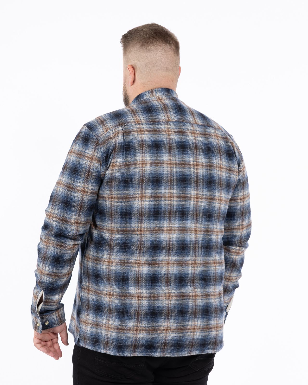 Surchemise en flanelle grande taille bleu marine