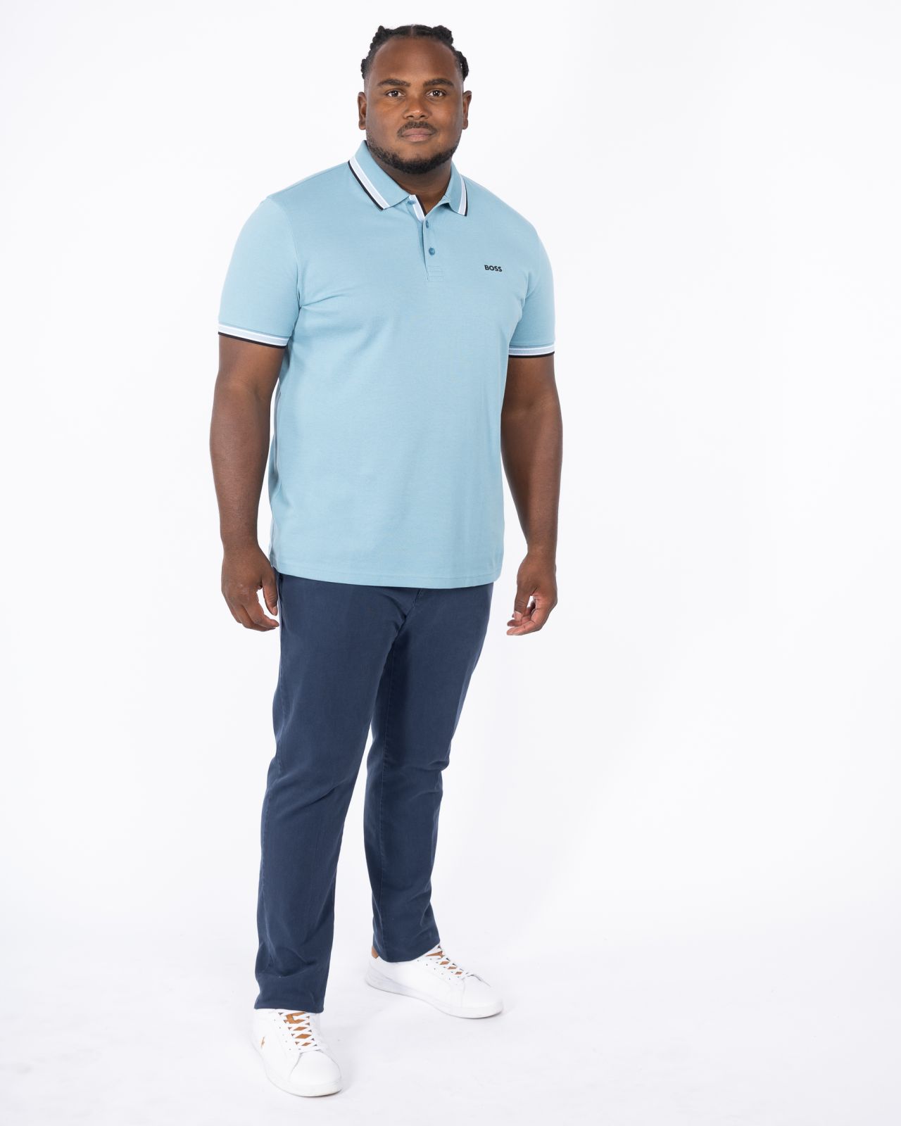 Polo piqué grande taille bleu