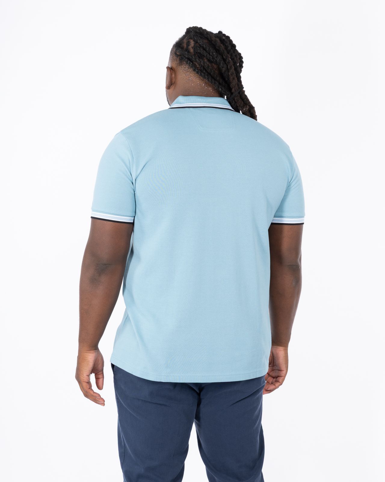 Polo piqué grande taille bleu