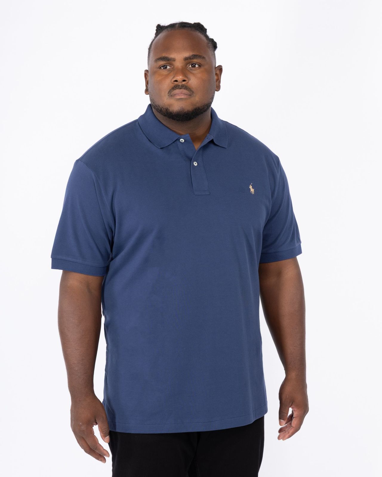 Polo piqué grande taille bleu marine