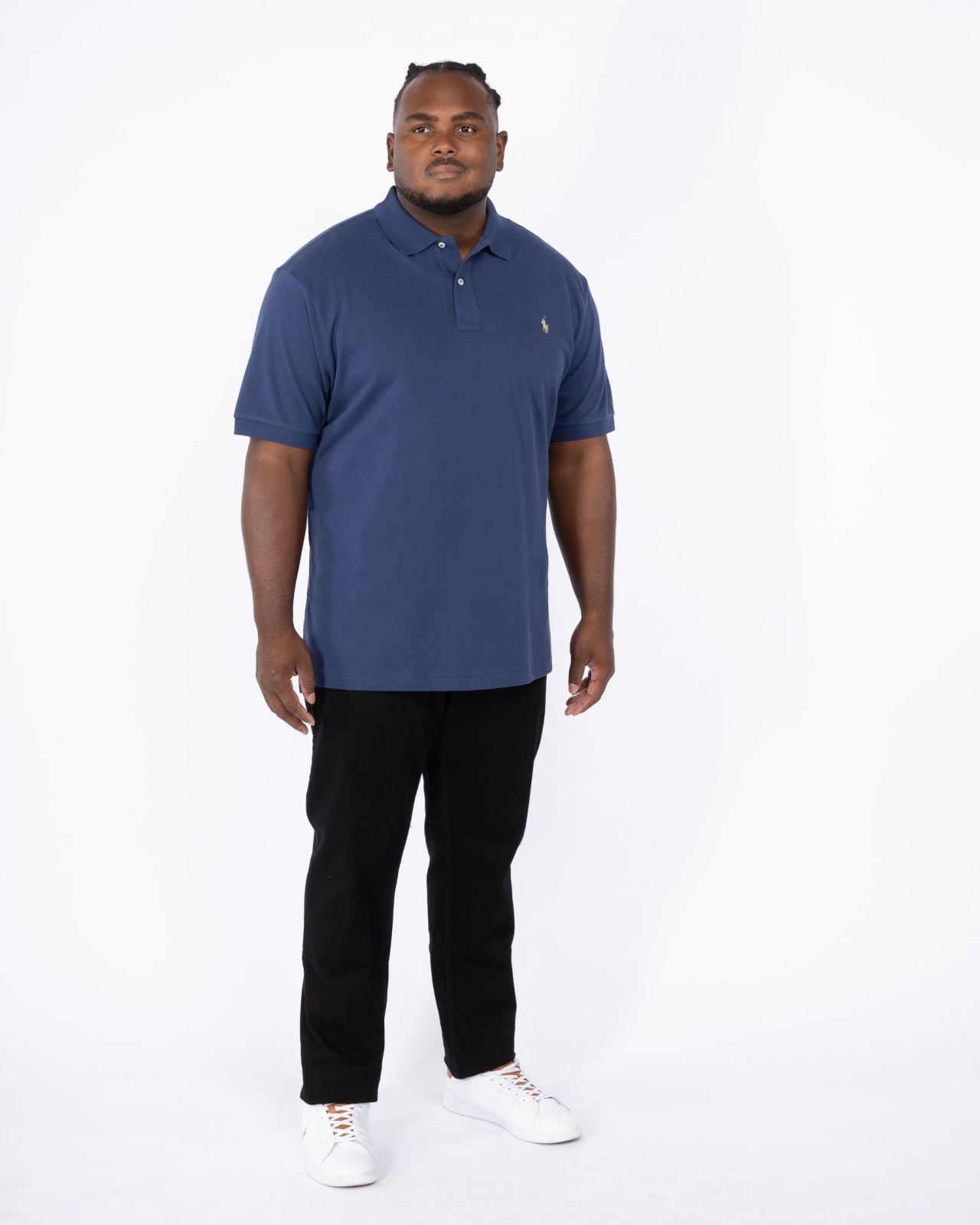 Polo piqué grande taille bleu marine