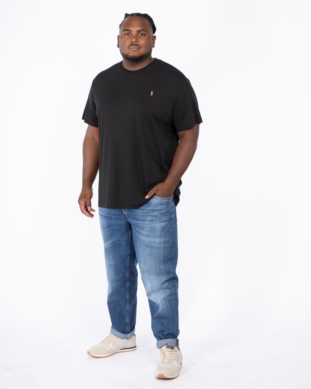 T-shirt interlock grande taille noir