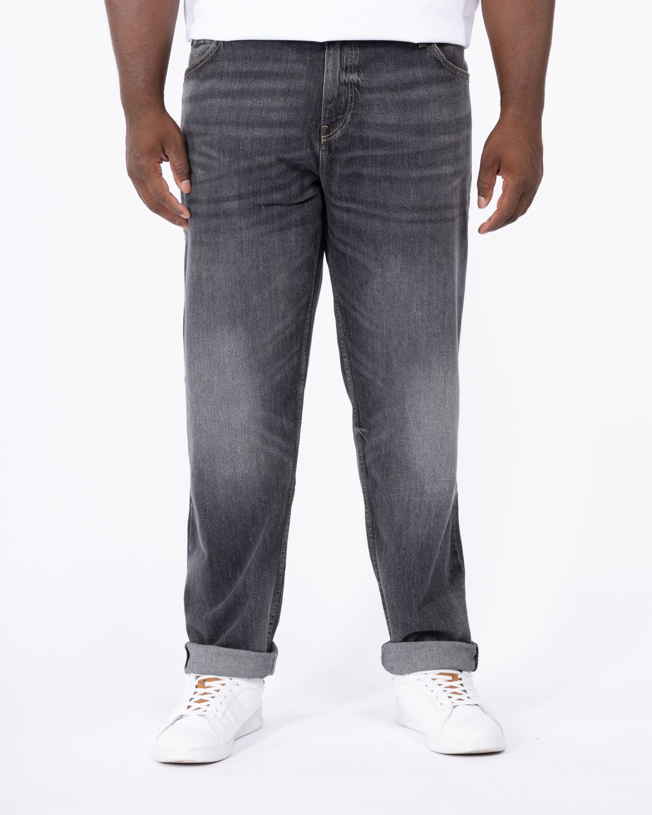 Jeans 5 poches grande taille anthracite