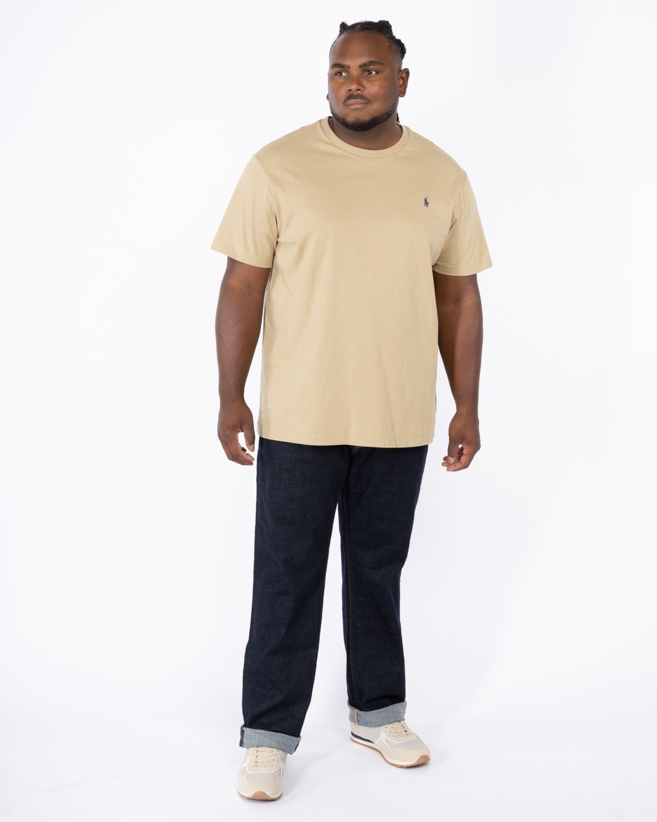 Jeans délavé stretch grande taille bleu marine