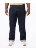 Jeans délavé stretch grande taille bleu marine