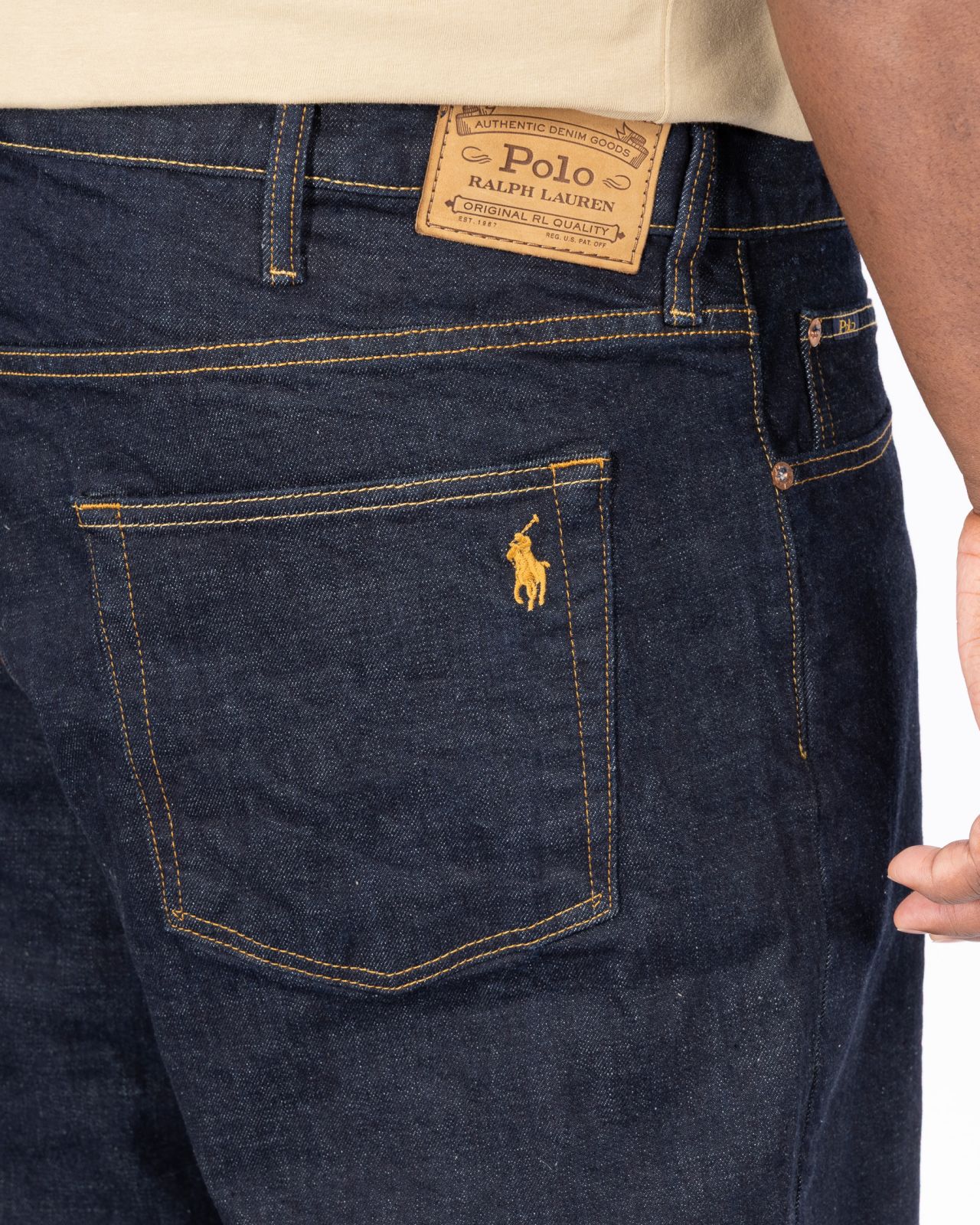 Jeans délavé stretch grande taille bleu marine