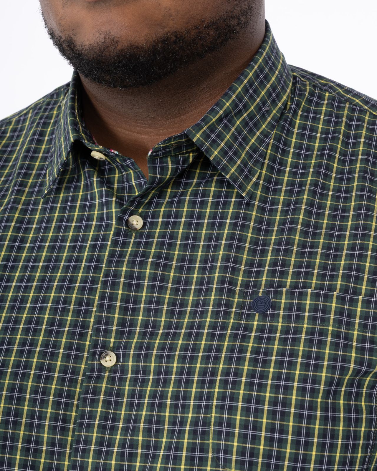 Chemise à carreaux grande taille verte