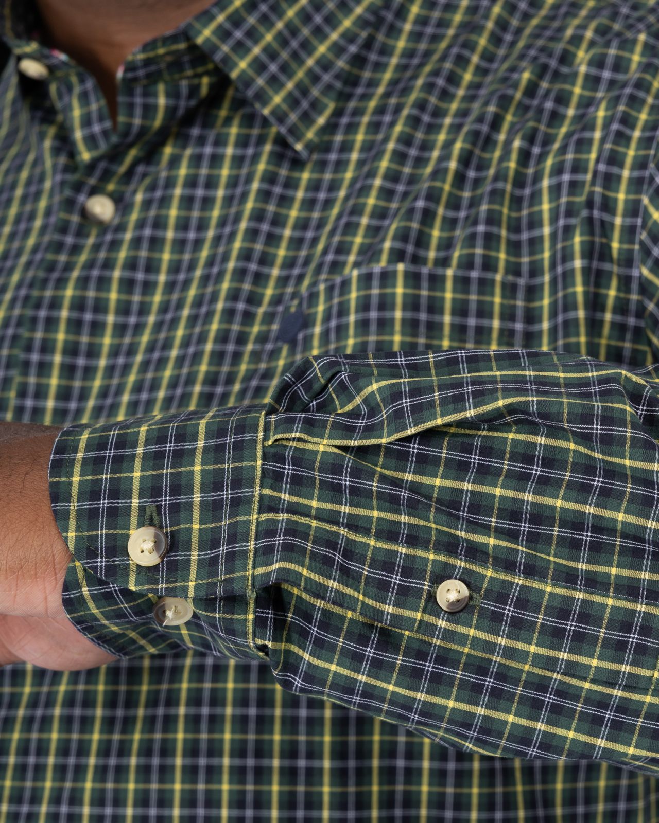 Chemise à carreaux grande taille verte